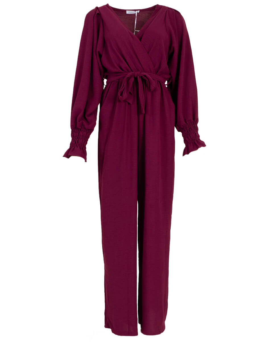 Azzurro jumpsuit effen Prugna