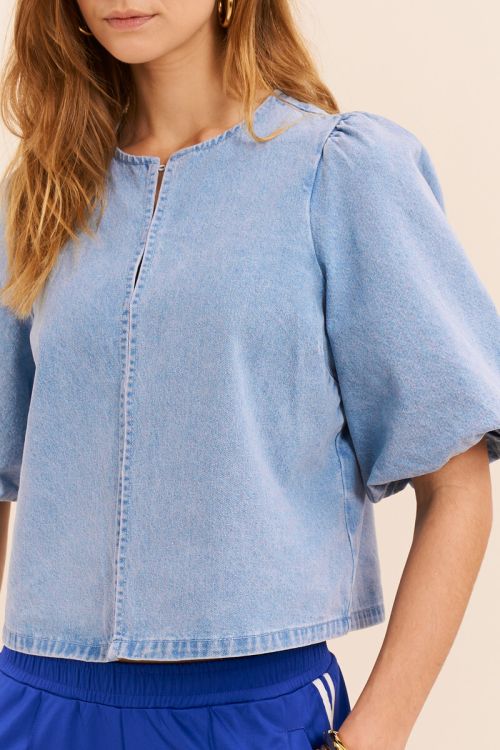 BlauwedenimtopmetpofmouwenBlauw__1
