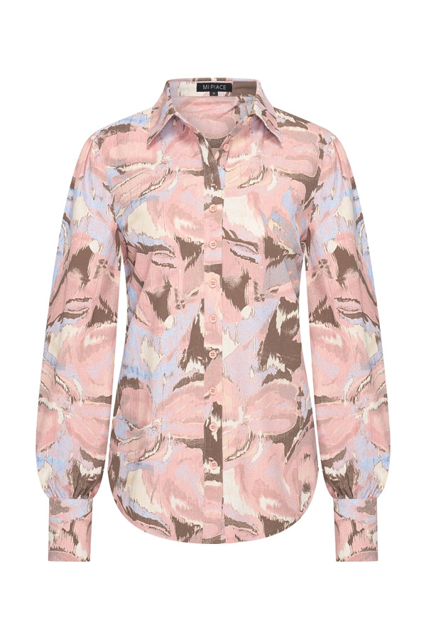 BlousePuffSleevesWildFlowerPrintlavender__1