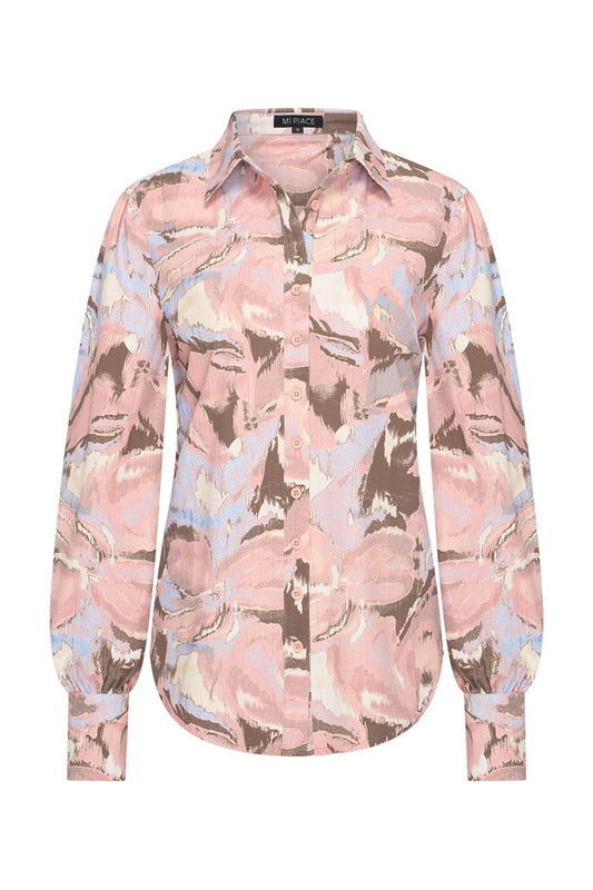 BlousePuffSleevesWildFlowerPrintlavender__1