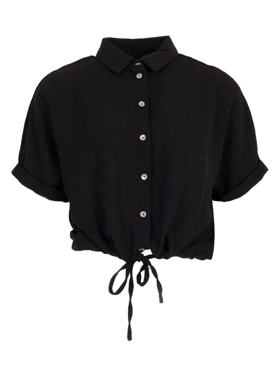 Blouse met koord Zwart