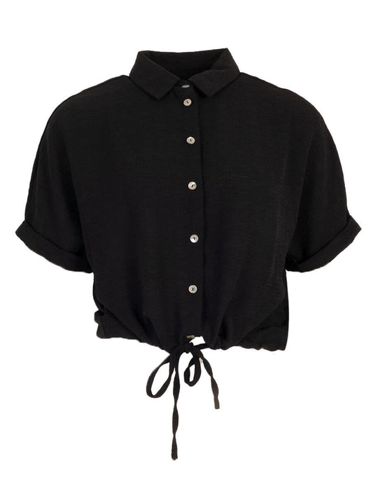 Blouse met koord Zwart