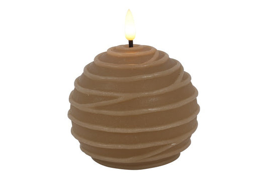 Bol kaars Led taupe