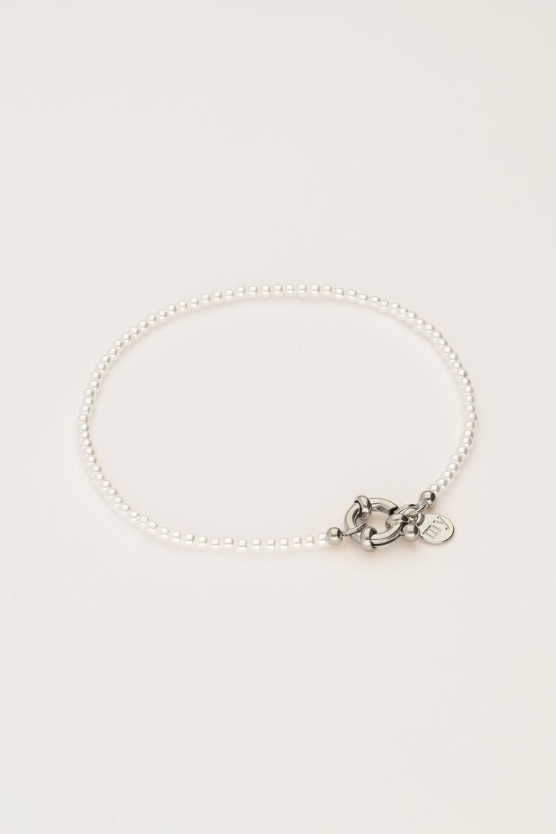 Bracelet mini pearls lock Zilver MJ11513