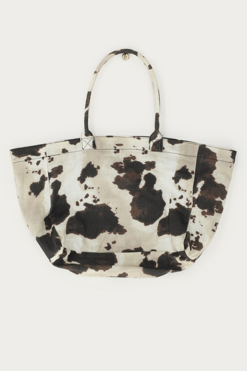 Bruine shopper met koeienprint
