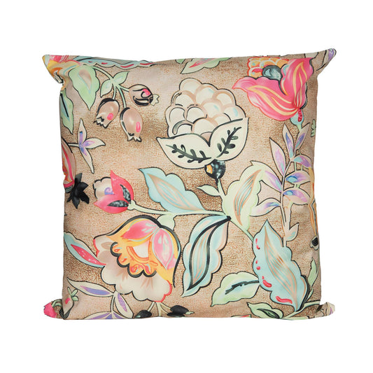 Buitenkussen bloemen groen 45x45cm