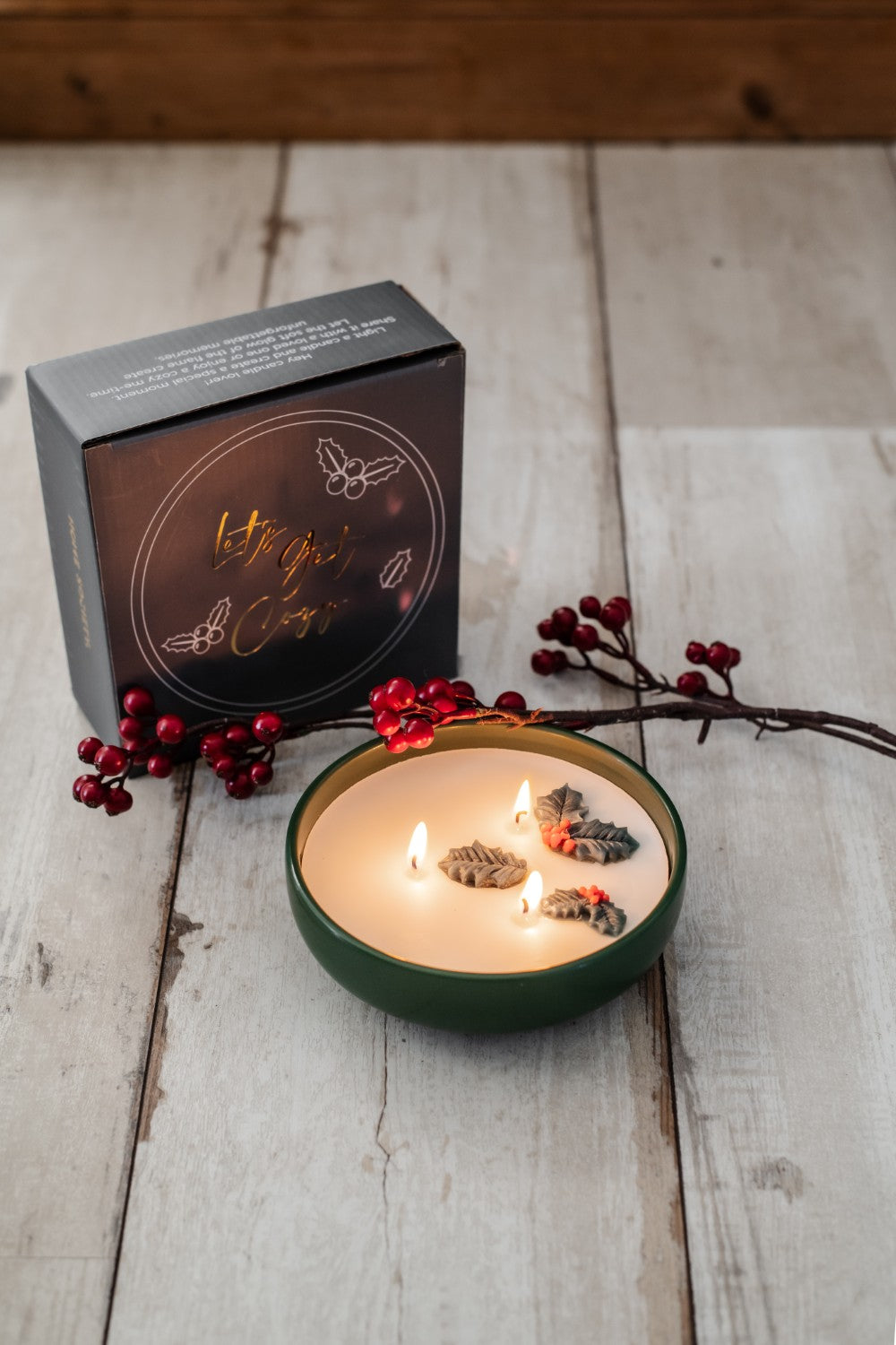 Candle Holly Bowl groen