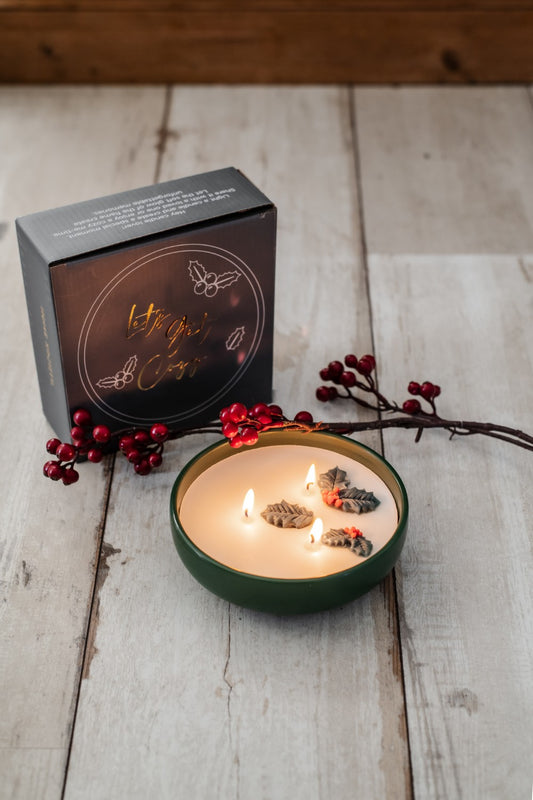 Candle Holly Bowl groen