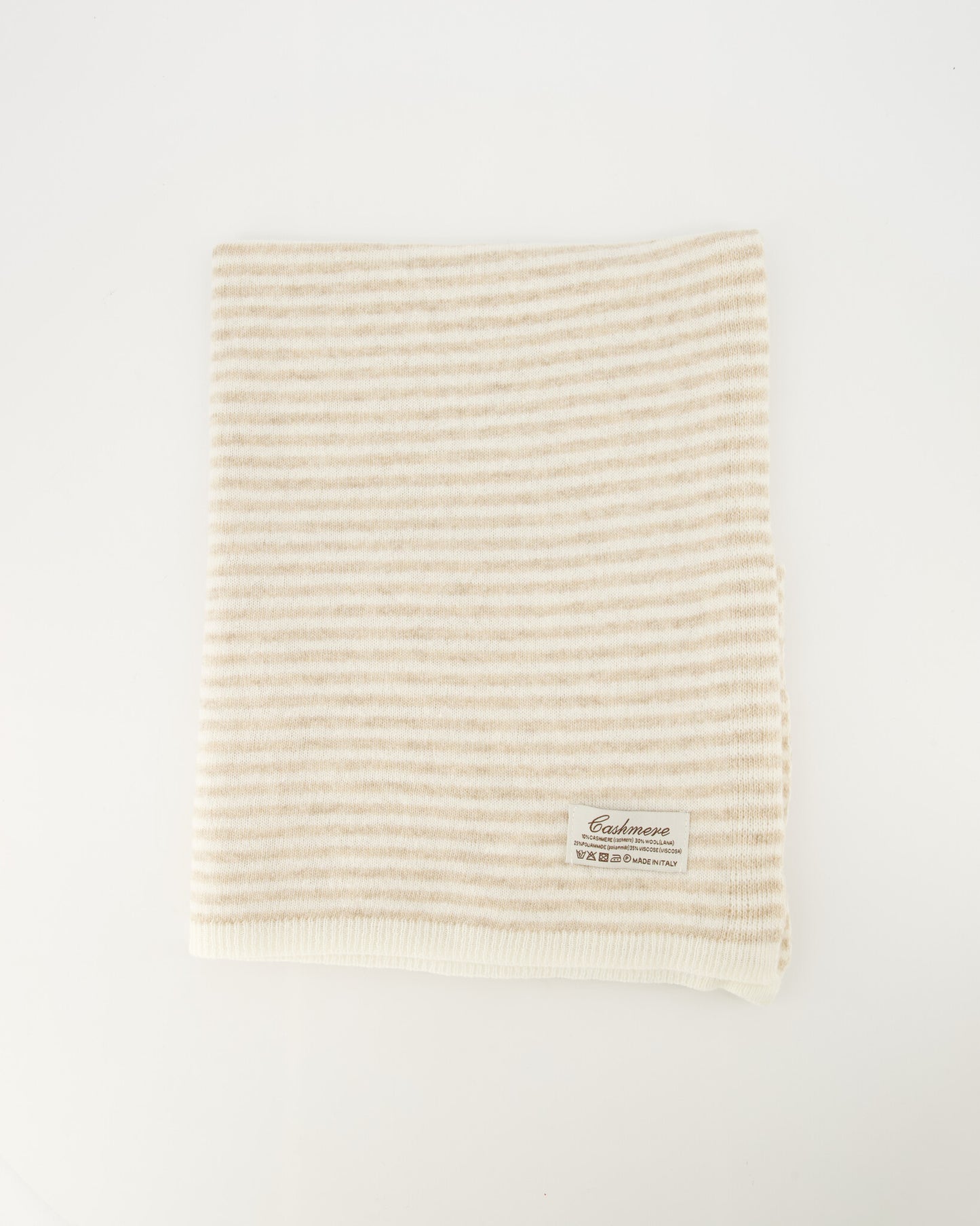 Cashemere sjaal Cassy gestreept Creme/roomwit