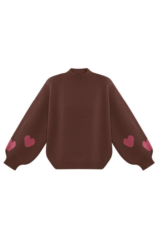 Comfort Heart trui Donkerbruin