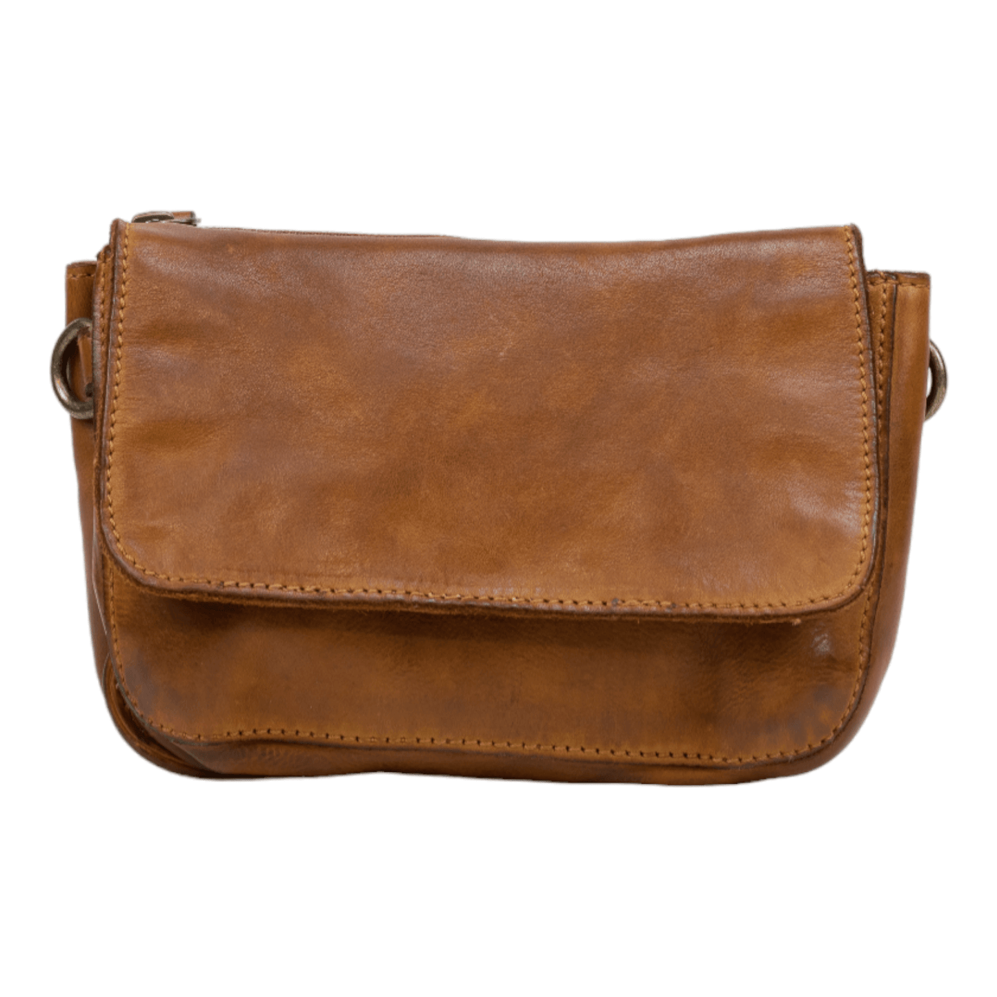 DSTRCT Schoudertasje Harrington road met klep Cognac