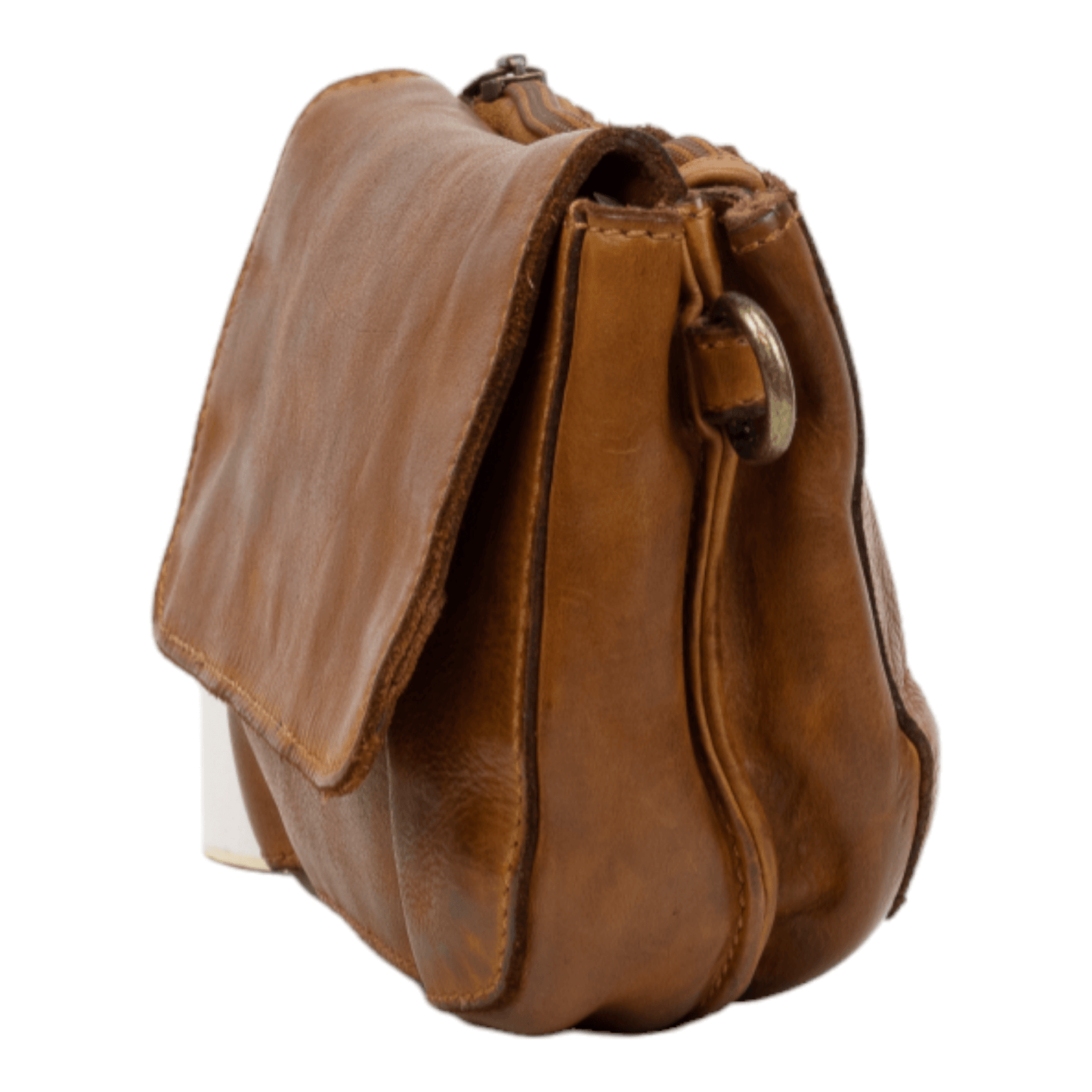 DSTRCT Schoudertasje Harrington road met klep Cognac