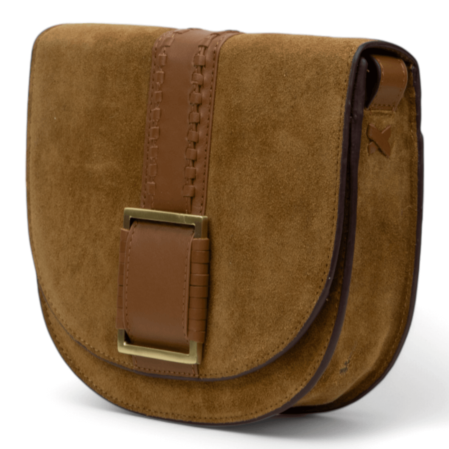DSTRCT Schoudertas met klep en gesp Cognac