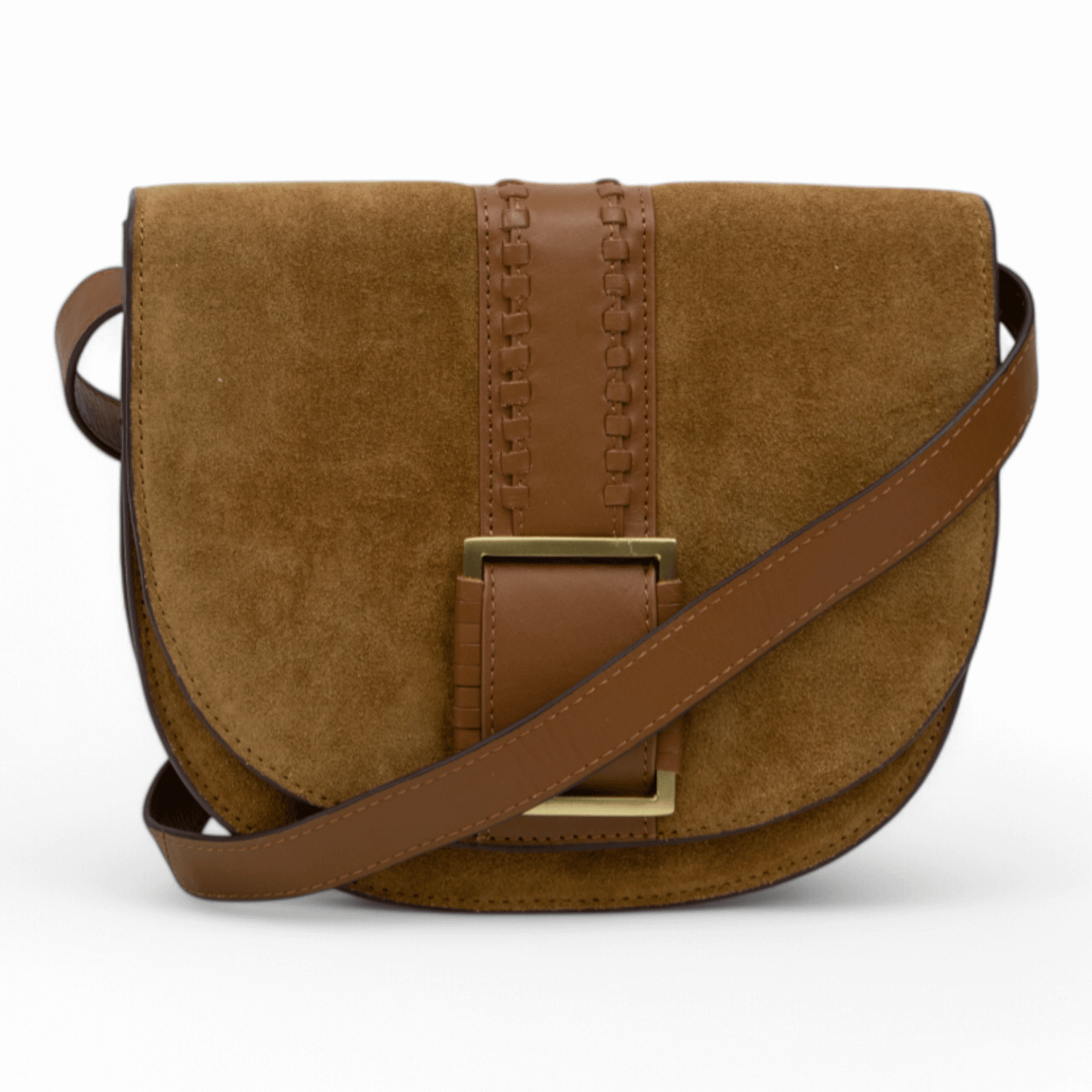DSTRCT Schoudertas met klep en gesp Cognac