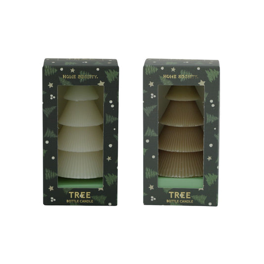 Deco Candle Bottle Tree Ass. 2 taupe/wit