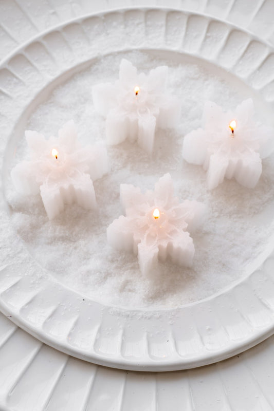 Deco Candle Snowflake wit