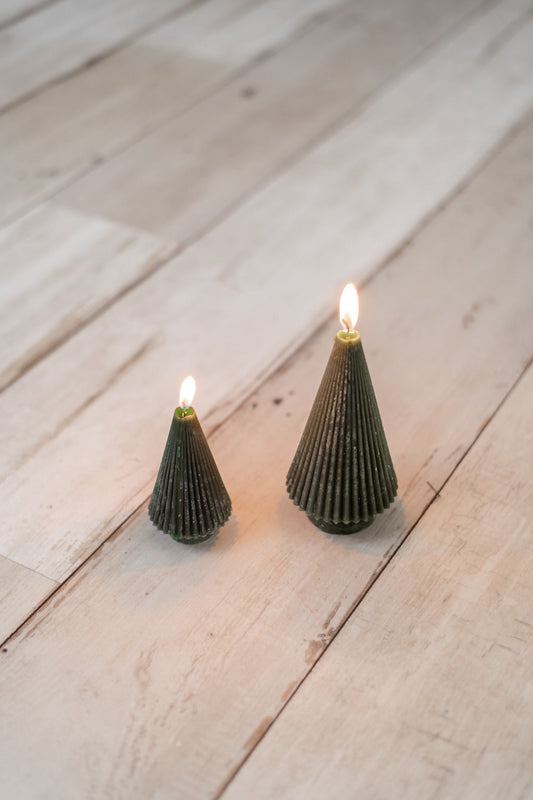 Deco Candle Tree Stripe L Antraciet