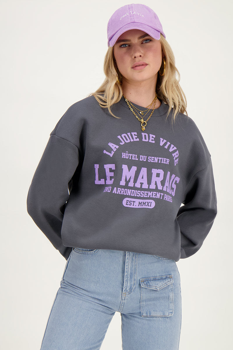 Donkergrijze sweater la joi