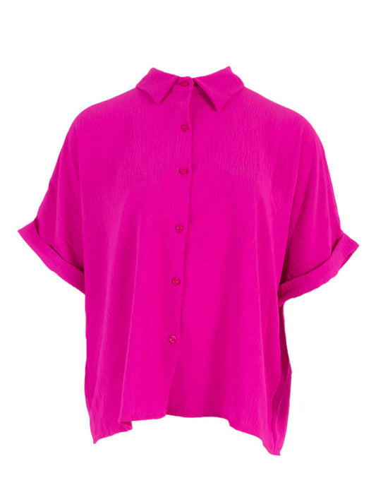 Doorknoop blouse one size Magenta