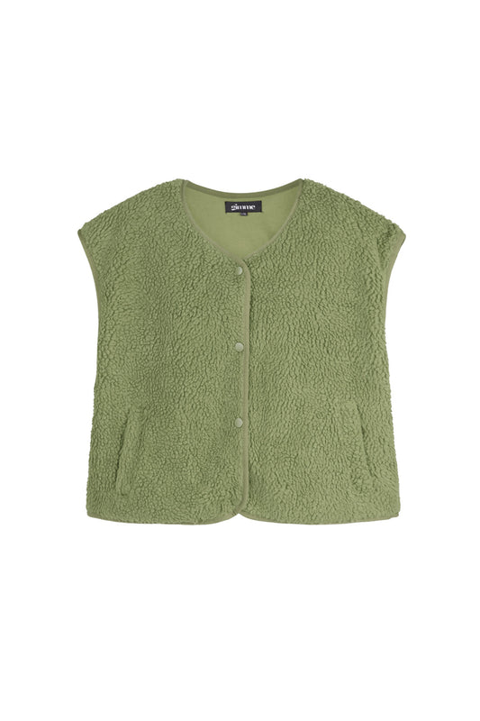 Fluffy teddy vest  Groen