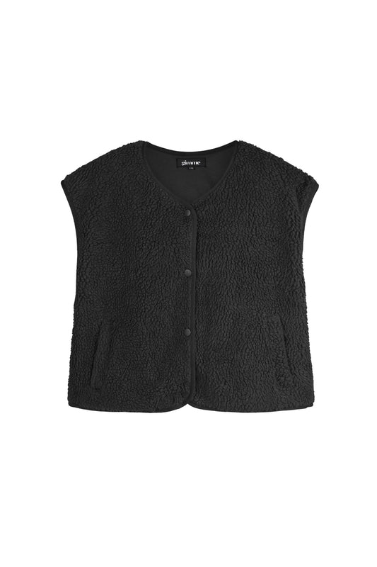 Fluffy teddy vest  Zwart