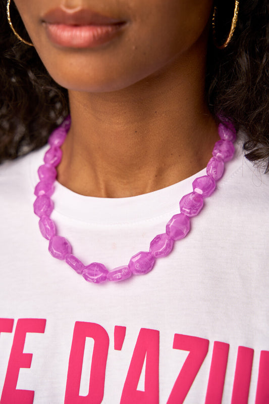 Fuchsia ketting met kralen