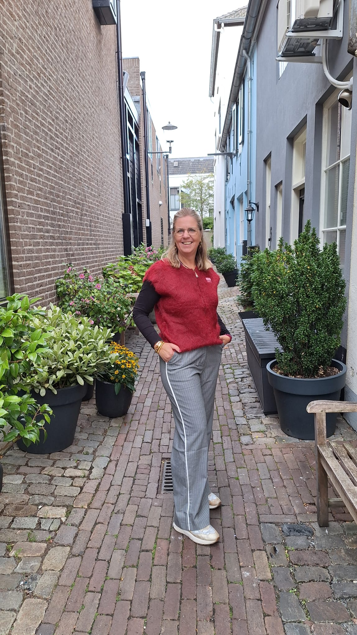 Gilet vintage Donkerrood