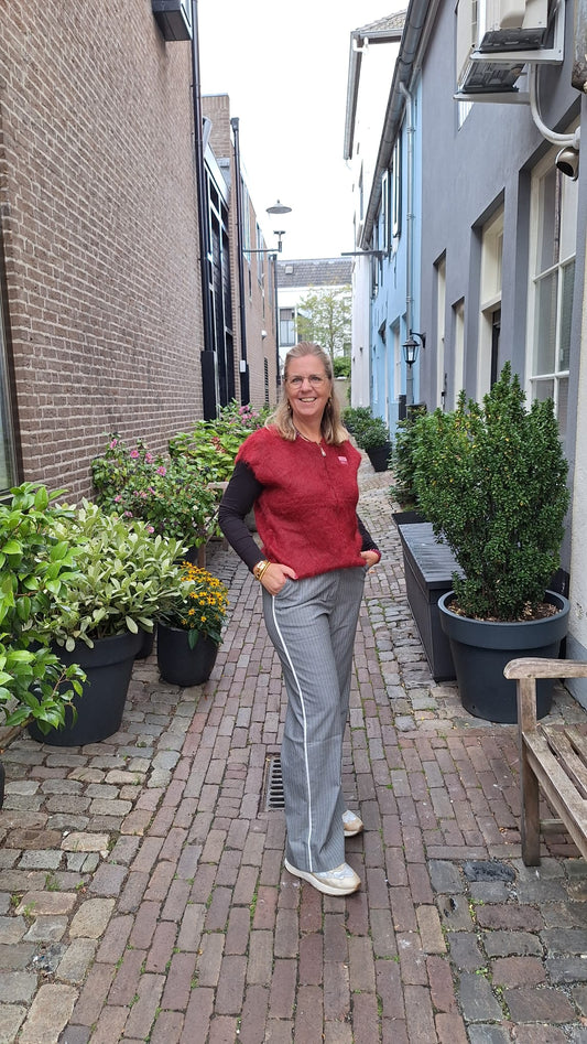 Gilet vintage Donkerrood