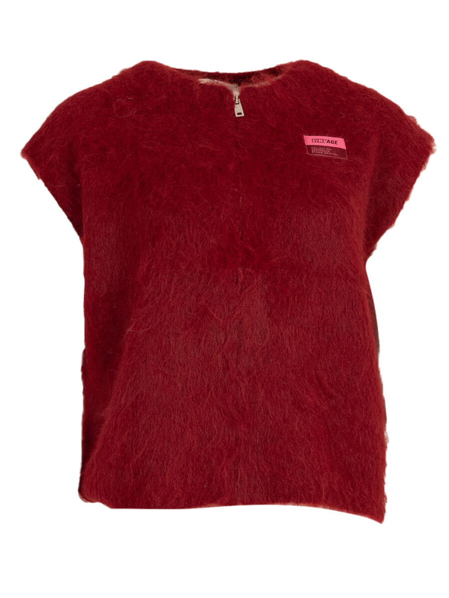 Gilet vintage Donkerrood