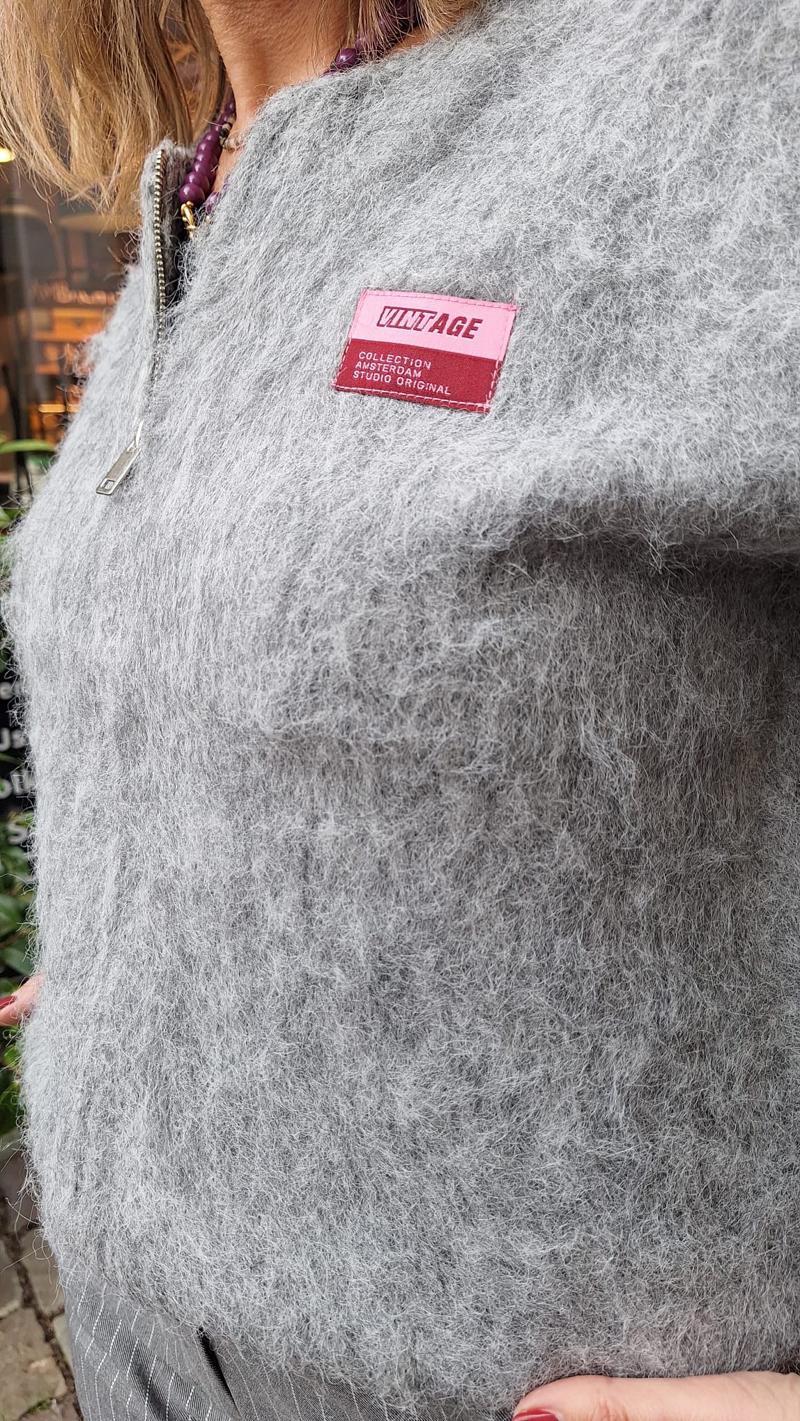 Gilet vintage Lichtgrijs
