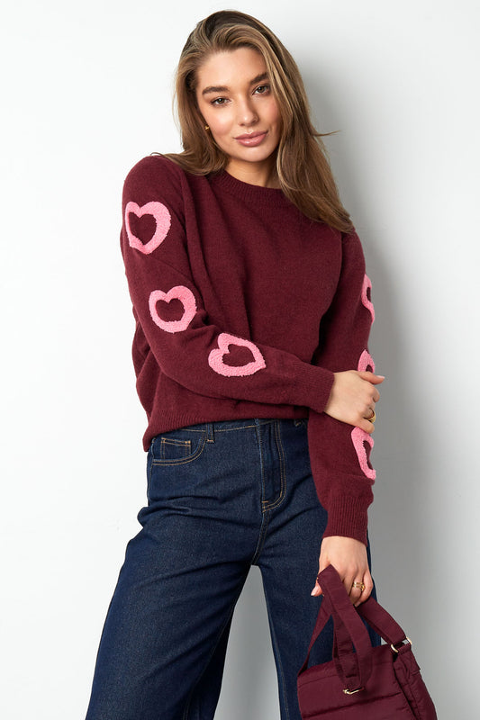 Gimme Amour sweater Wijnrood