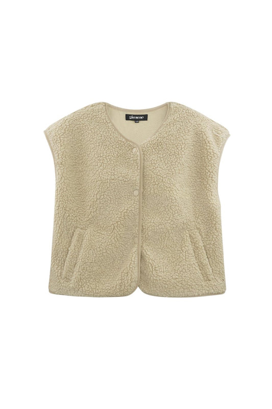 Gimme fluffy Teddy vest Beige