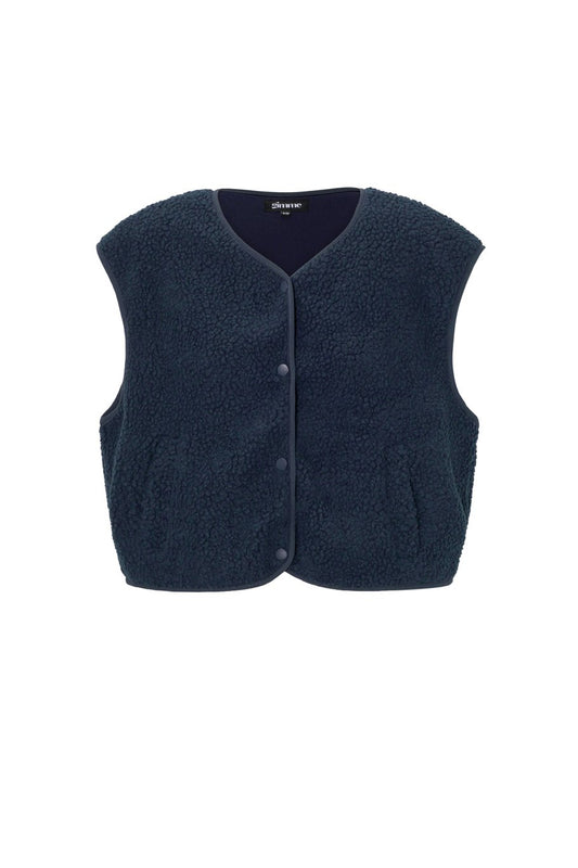 Gimme fluffy Teddy vest Navy