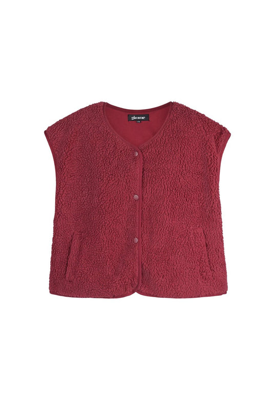 Gimme fluffy Teddy vest Rood