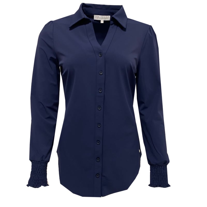 Glamm label blouse Daphne blauw Navy