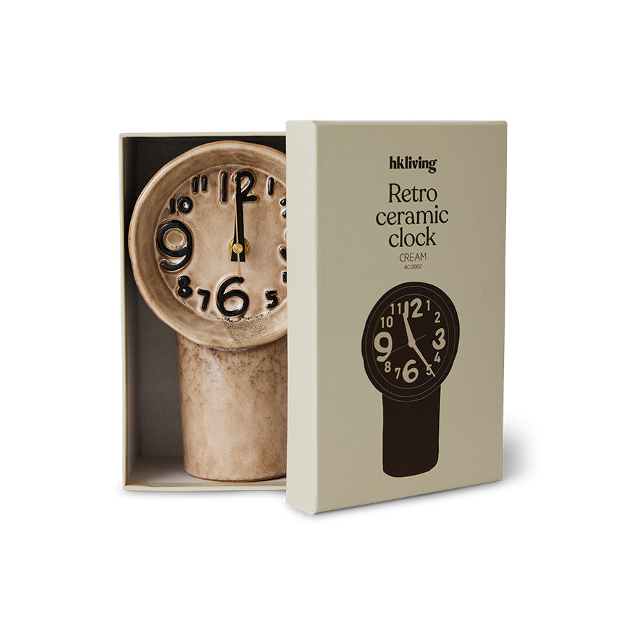 HKliving Retro ceramic clock cream