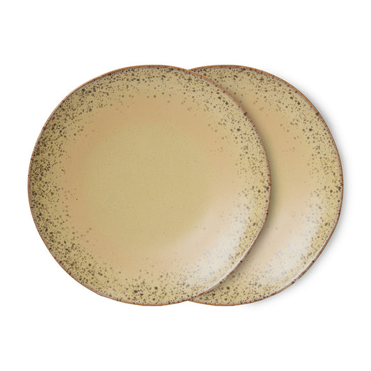 HKliving dinner plates, grit (set of 2)