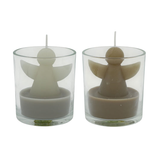 Kaars Angel Xmas taupe of creme