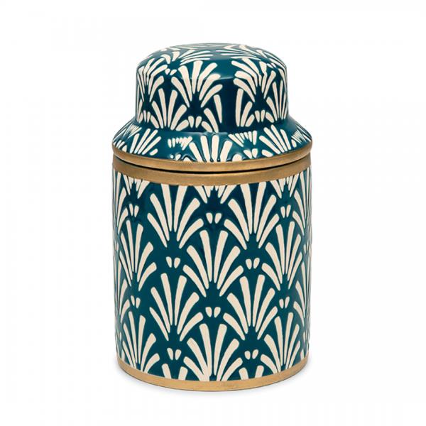 Kayori - Geurkaars - Keramiek - 600gr - Hazakura - Blauw