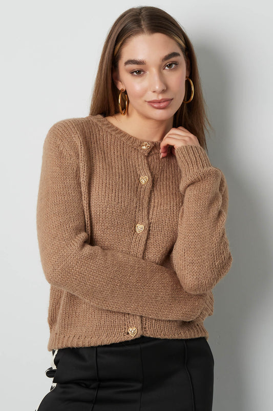 Knitted Love Cardigan Camel