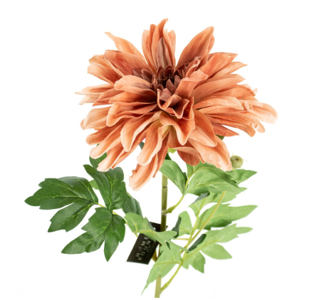 Kunstbloem Dahlia oranje 62cm