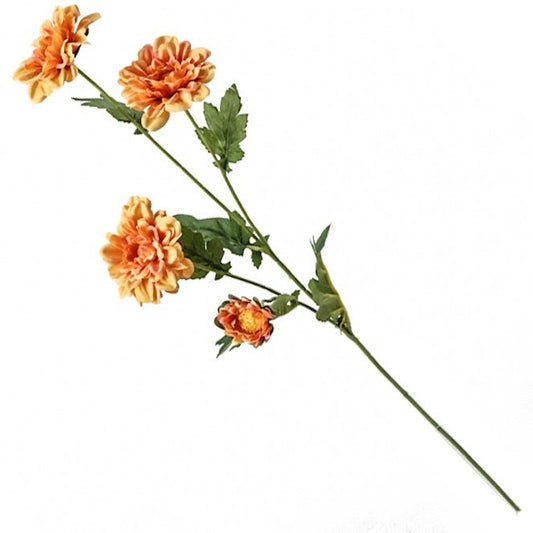 Kunstbloem chrysant 60cm oranje