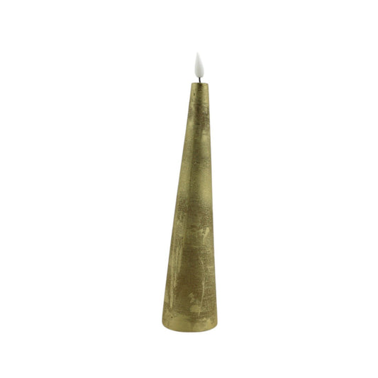LED Kaars Cone L goud