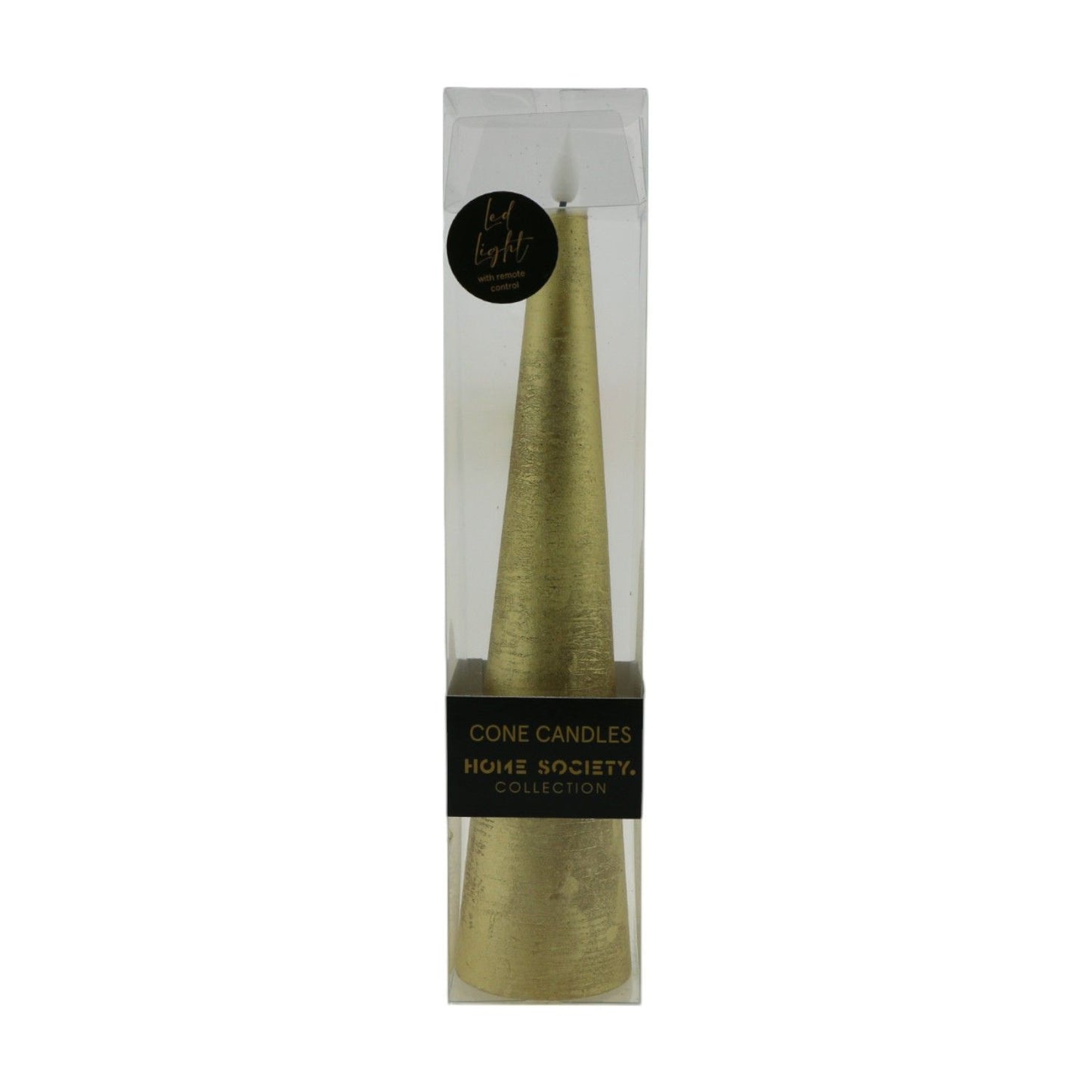 LED Kaars Cone L goud