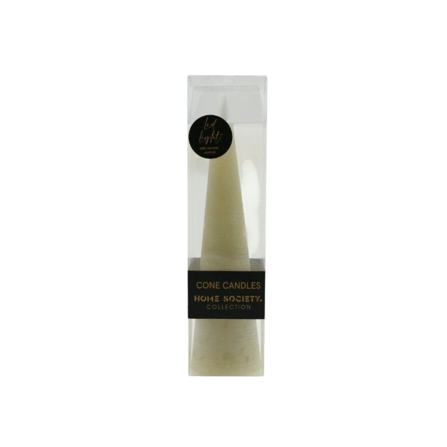 LED Kaars Cone M greige