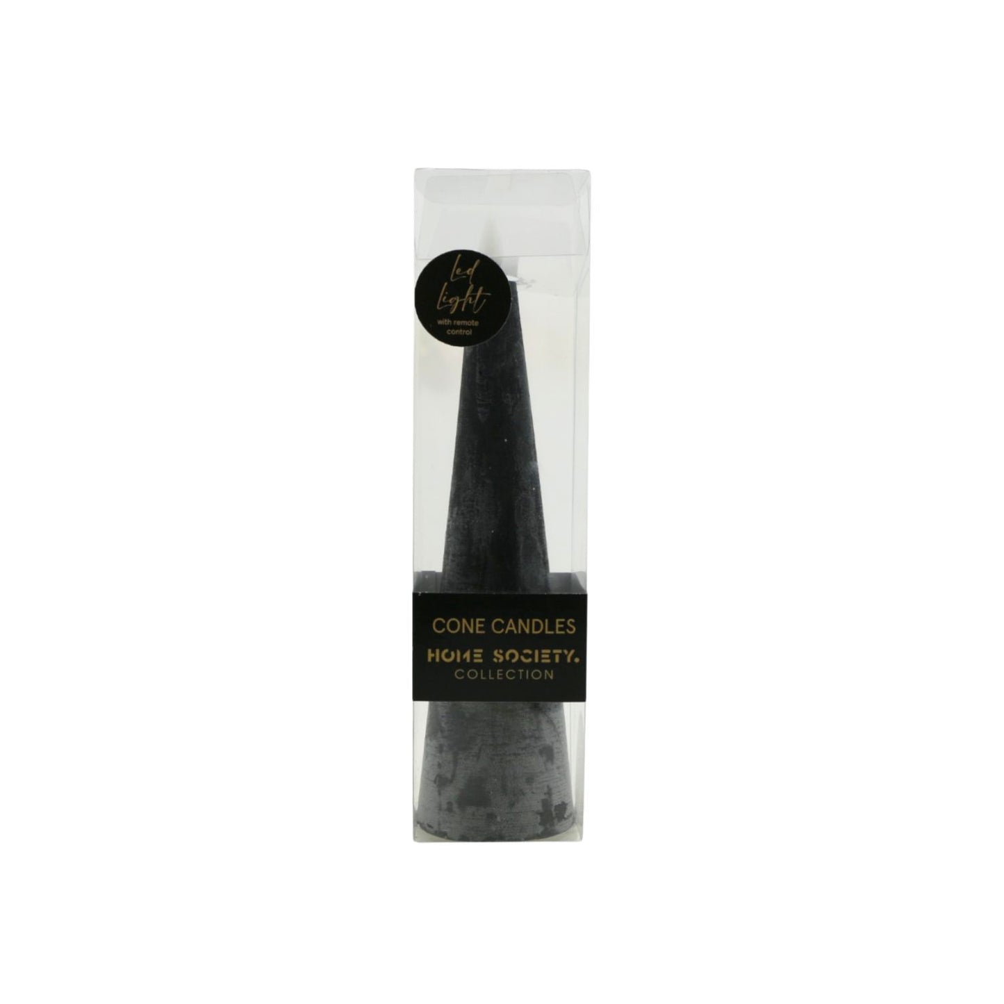 LED Kaars Cone M zwart
