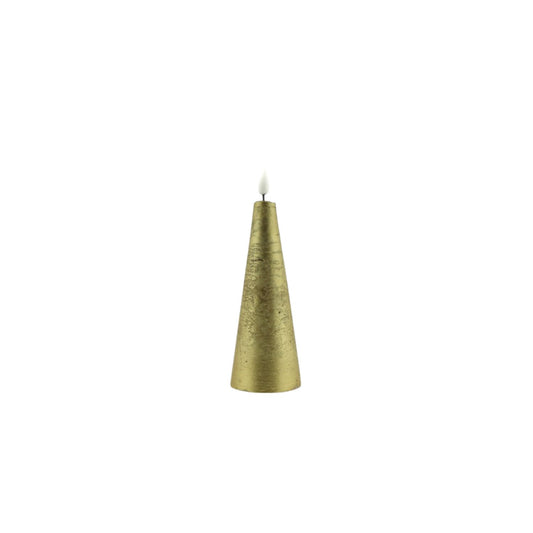 LED Kaars Cone S goud
