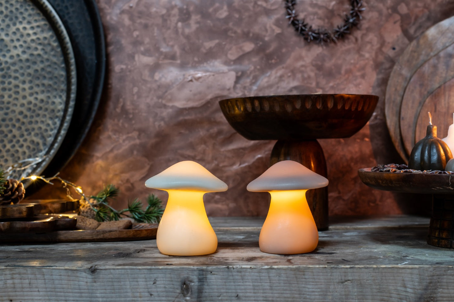 Home society LED Kaars Mushroom S wit