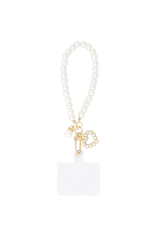 Loving pearl phone cord White gold color