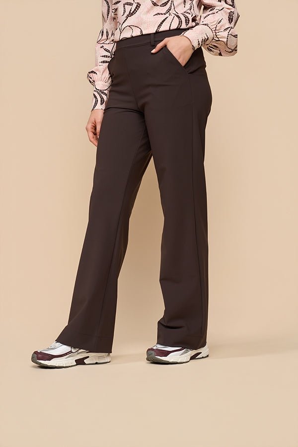 Mi Piace broek flared bonded  Espresso